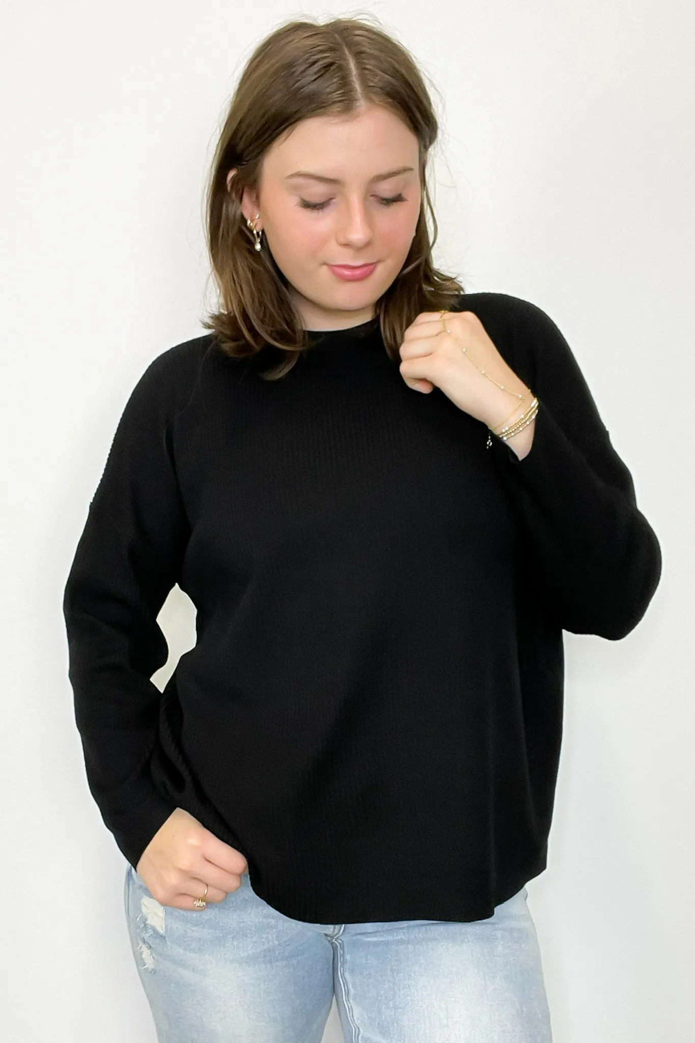 Soft Focus Mock Neck Sweater