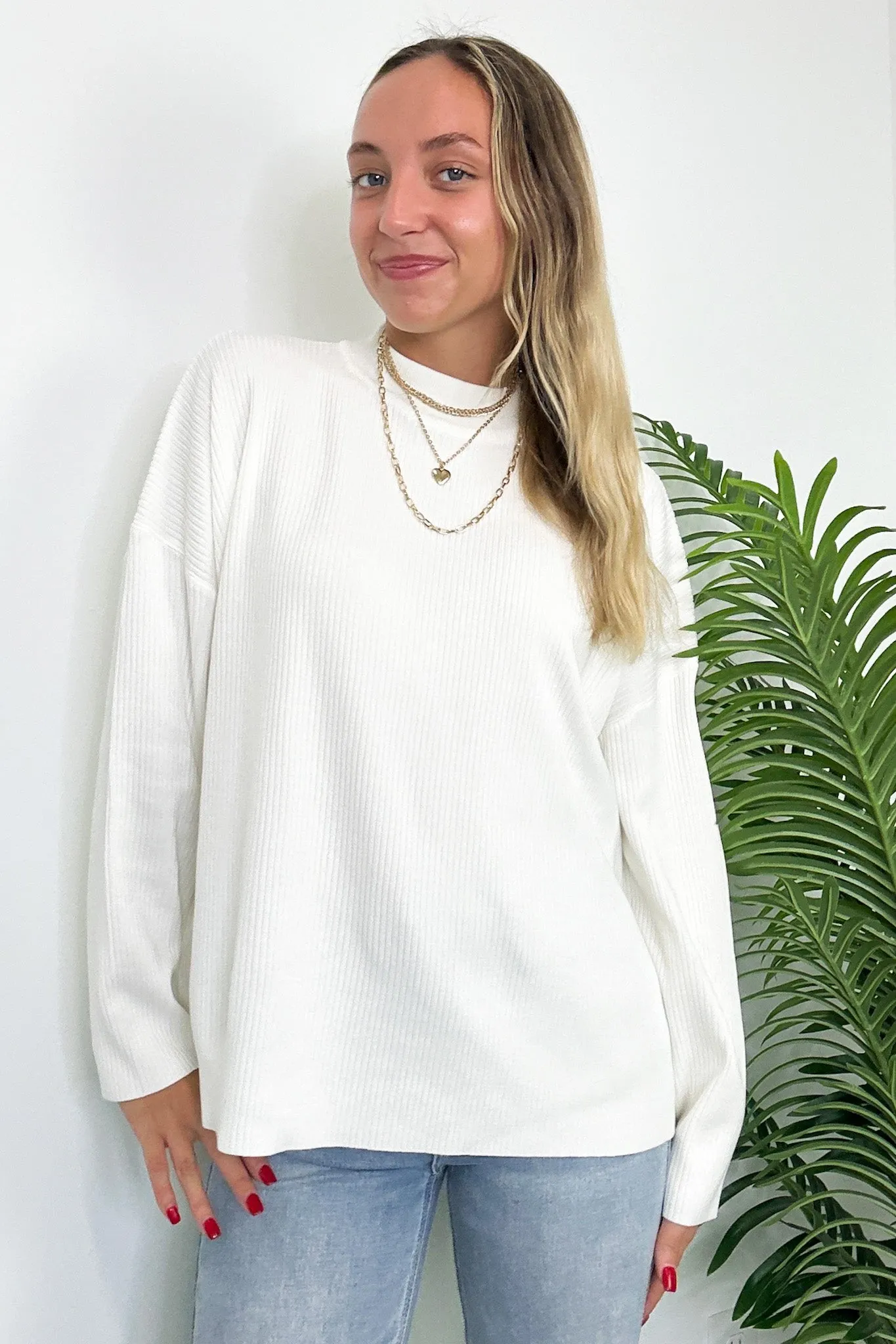 Soft Focus Mock Neck Sweater
