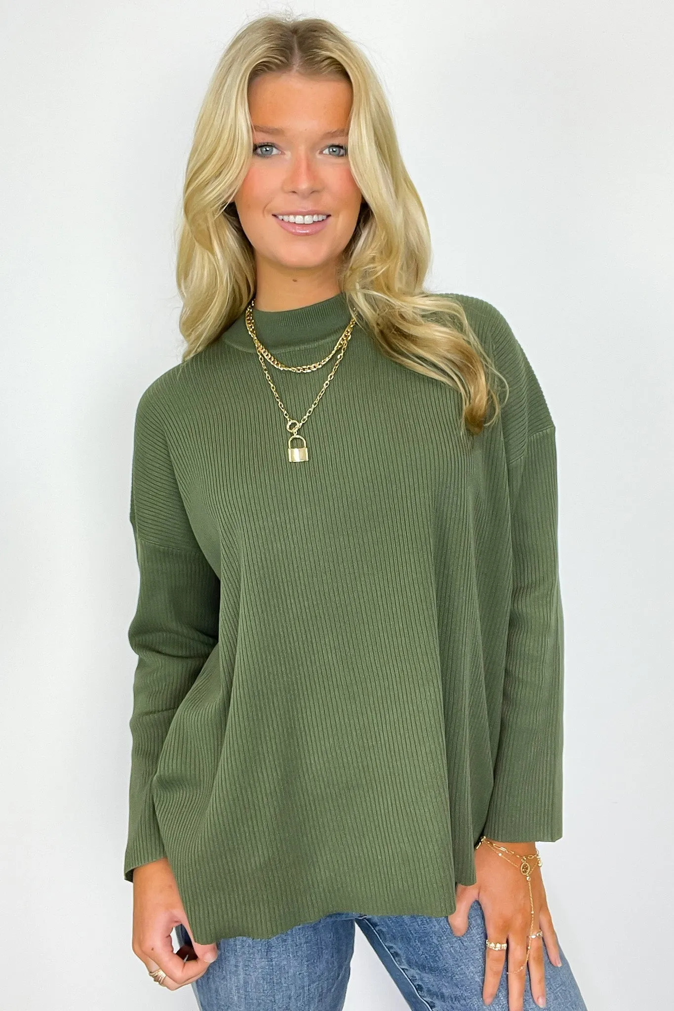 Soft Focus Mock Neck Sweater
