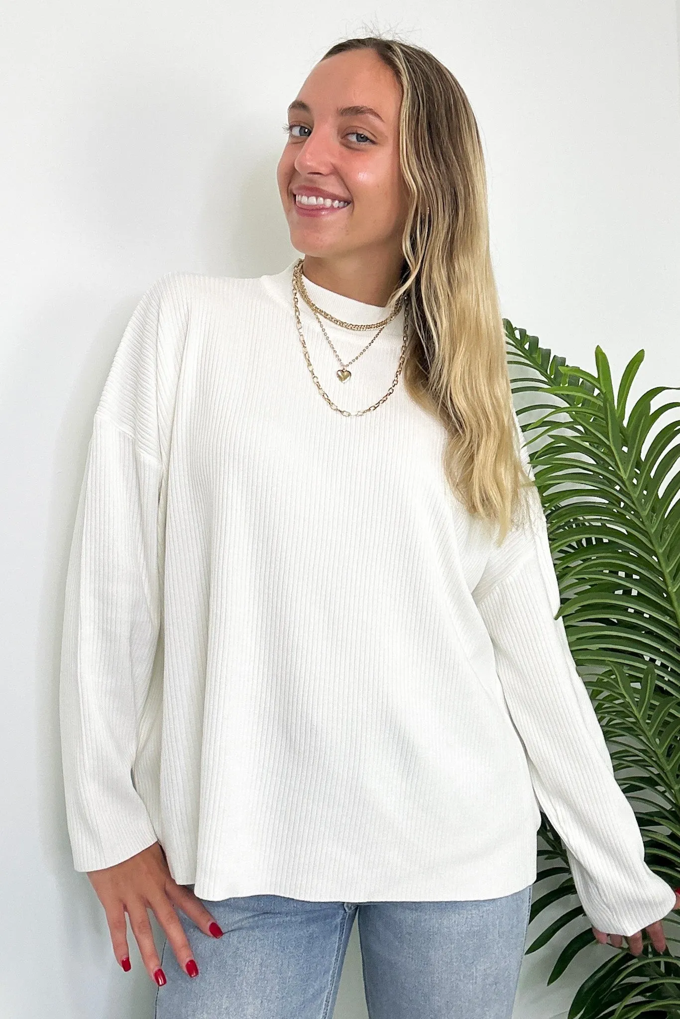 Soft Focus Mock Neck Sweater