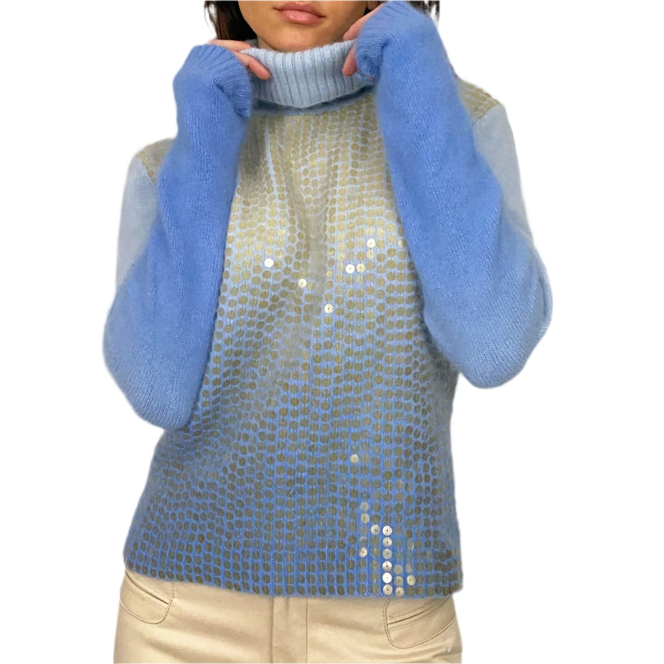 Soft Knit Sequin Turtleneck (M)