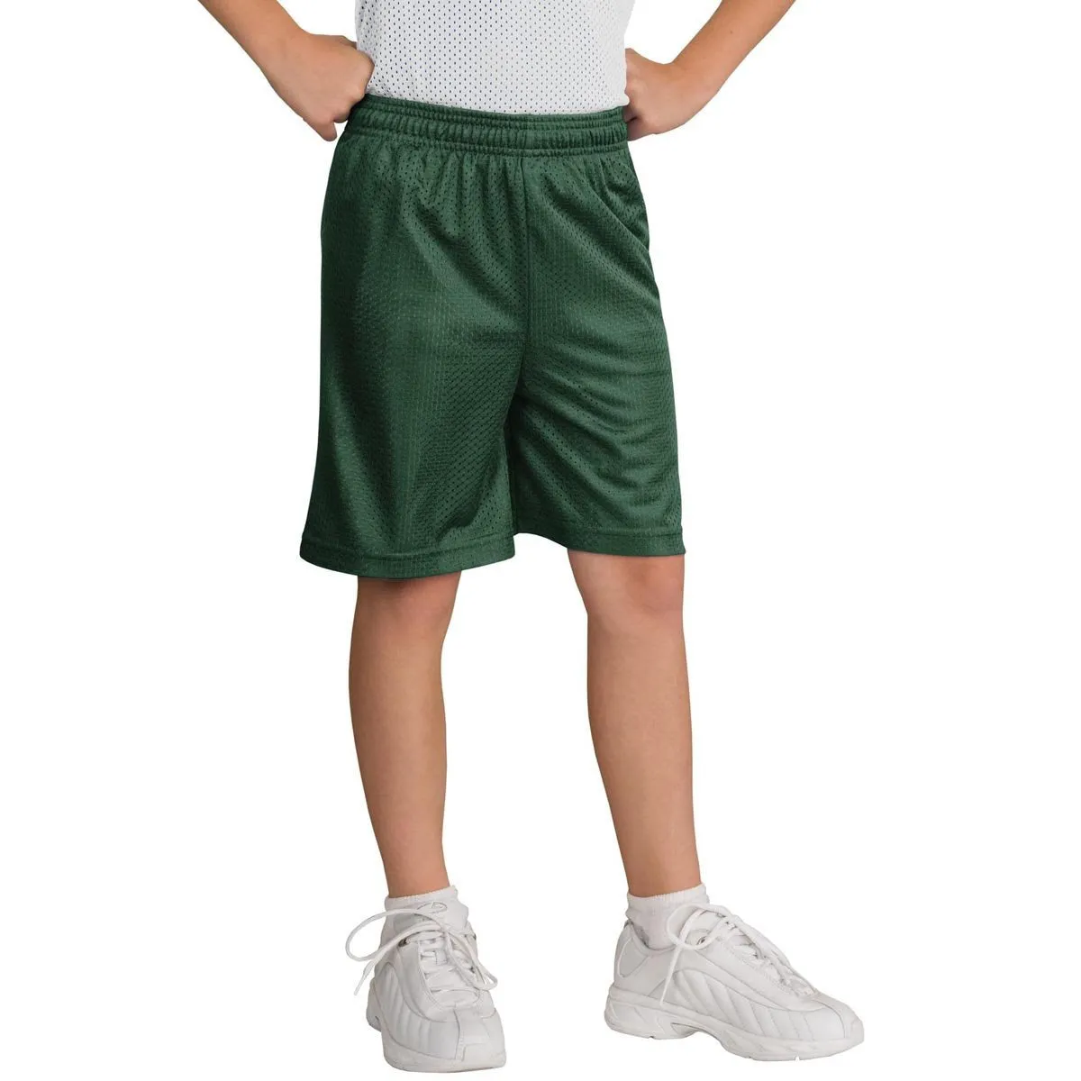 Sport-Tek Youth Forest Green PosiCharge Classic Mesh Shorts