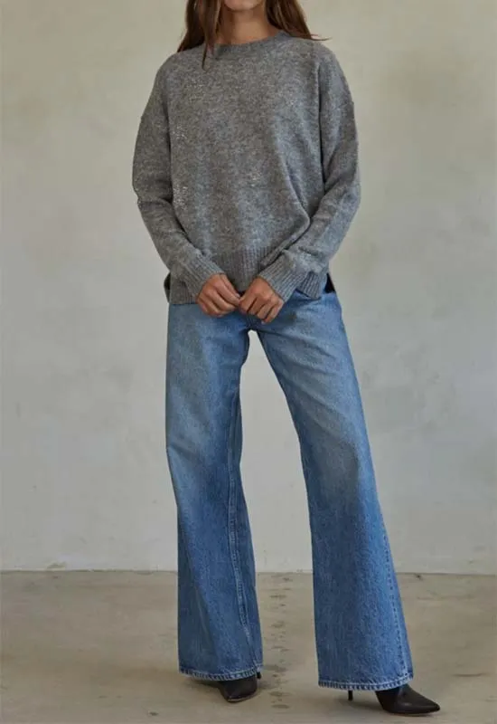 Starry Dream Pullover Sweater - Grey