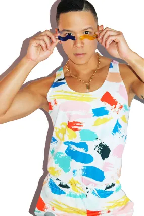 Strokes All Over Racerback Tank- White