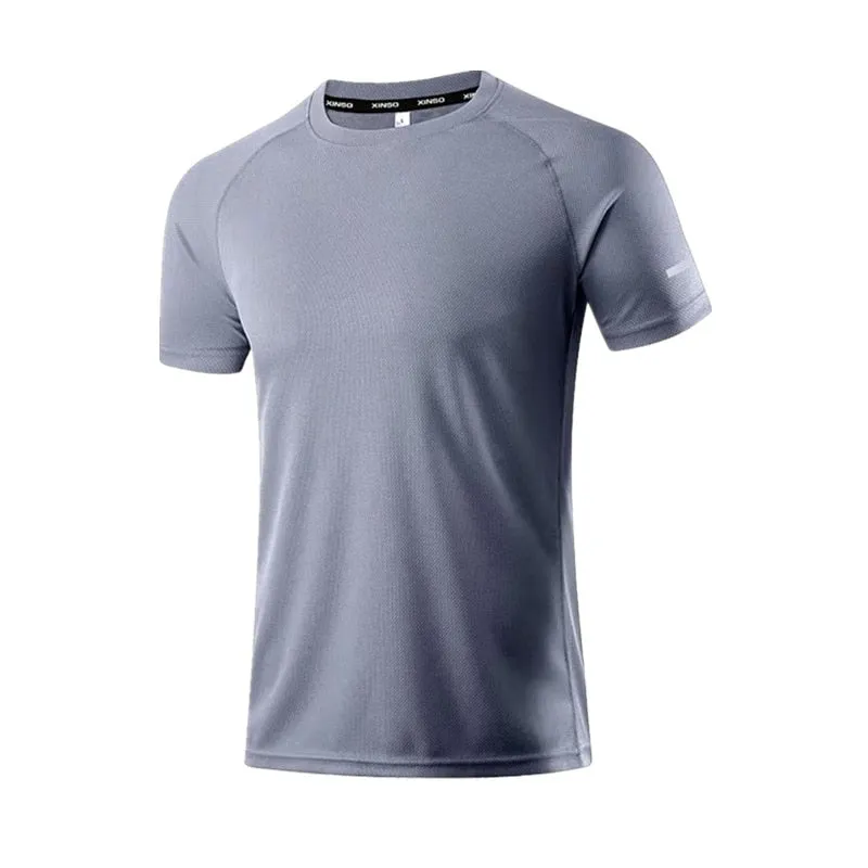 Summer Ice Silk T-shirt Men&#39;s Cold Short Sleeve O-neck Stretch Quick-drying Breathable Sports Shirt Men Autumn Long Sleeves Top