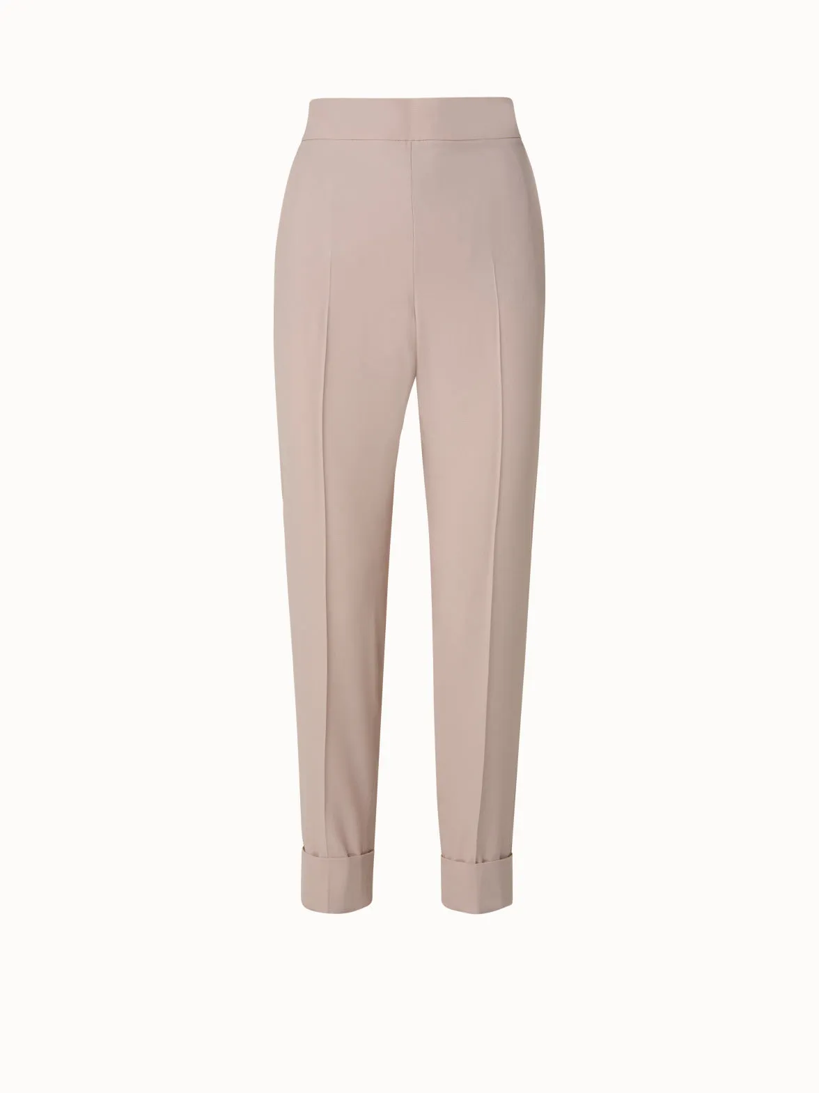 Tapered Crêpe Pants with Elastic Back