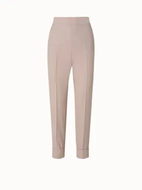 Tapered Crêpe Pants with Elastic Back