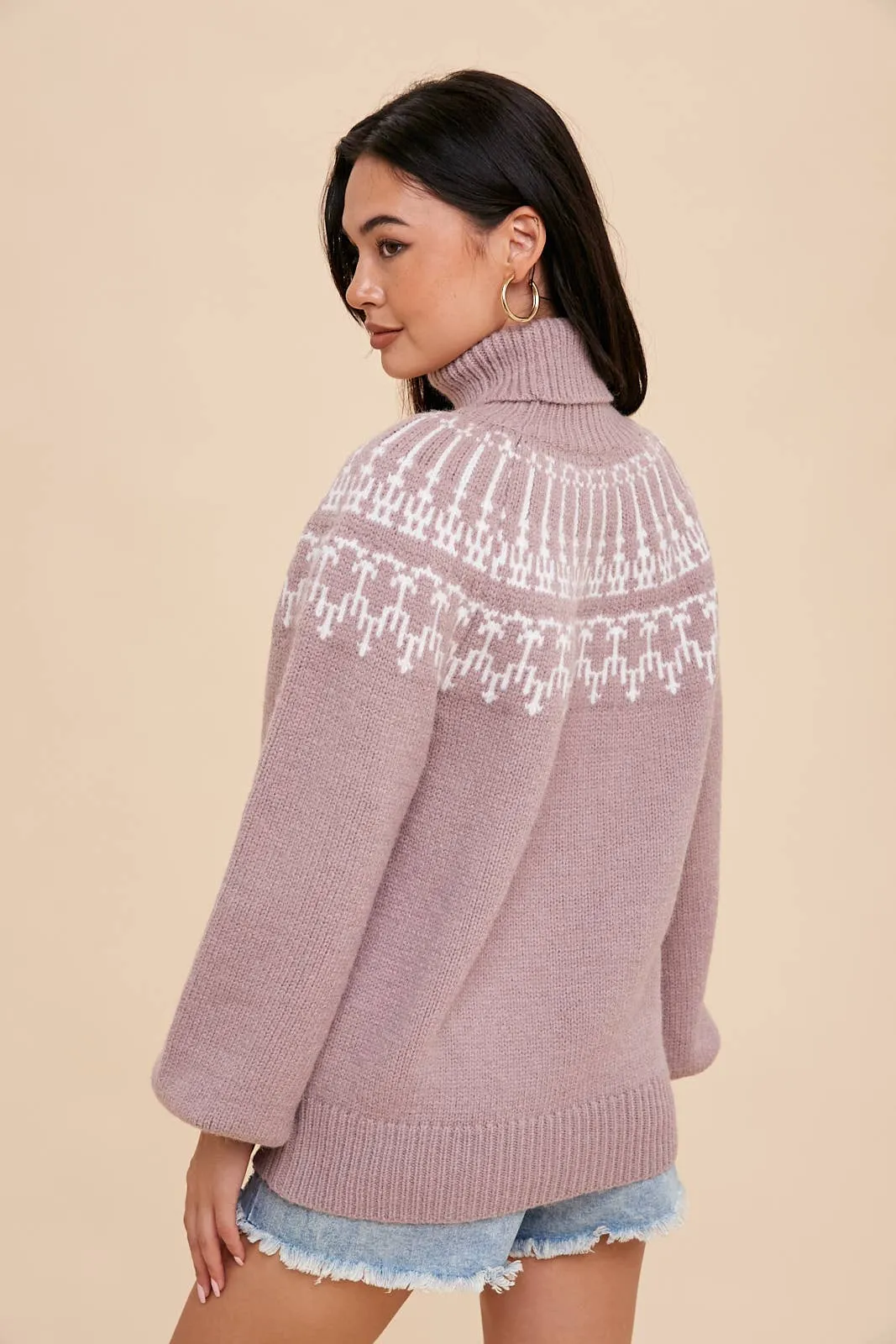 The Soft Pink Faire Isle Sweater