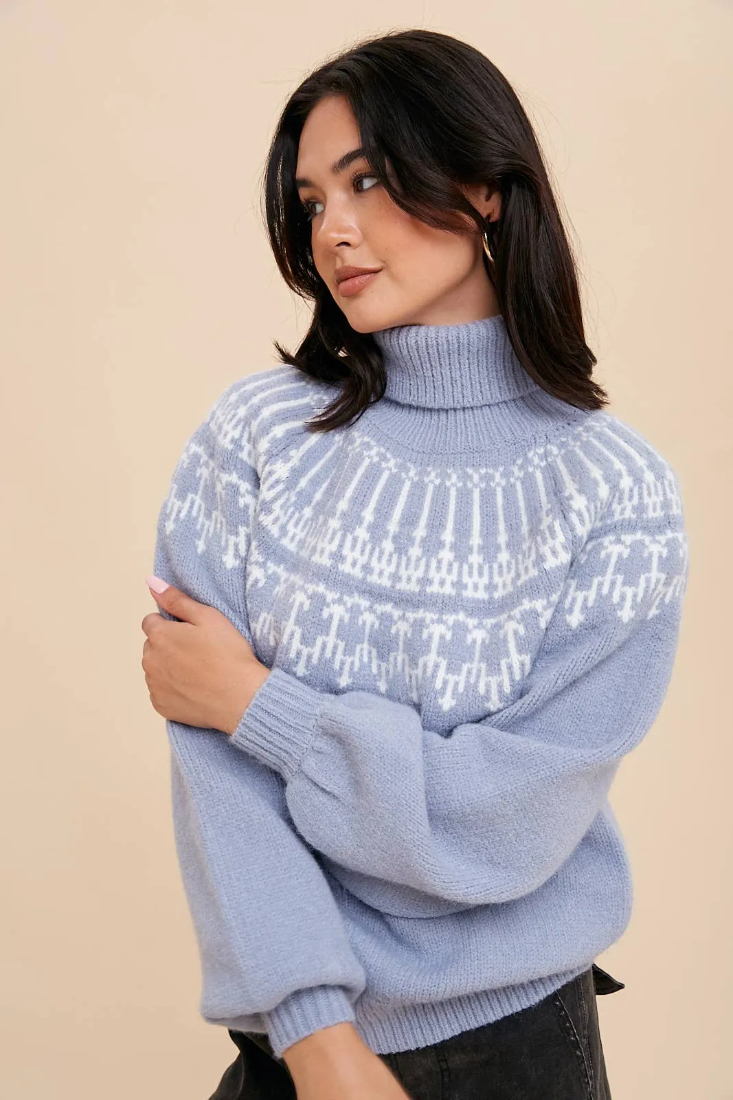 The Soft Pink Faire Isle Sweater