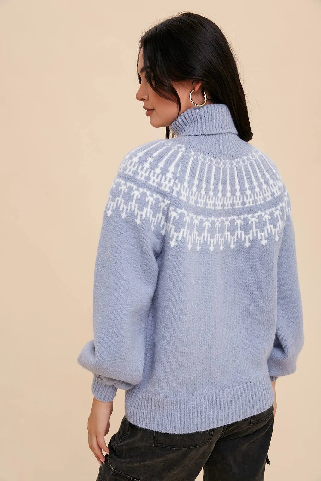 The Soft Pink Faire Isle Sweater