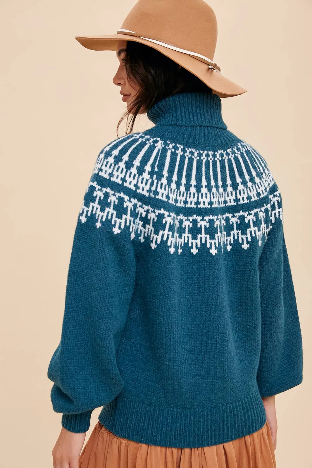 The Soft Pink Faire Isle Sweater