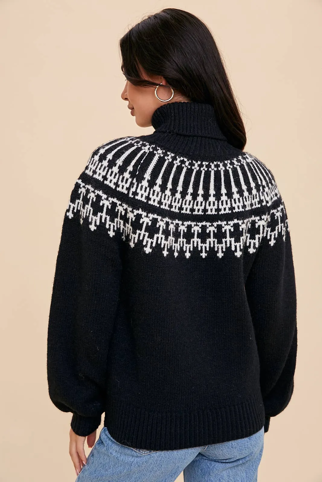 The Soft Pink Faire Isle Sweater