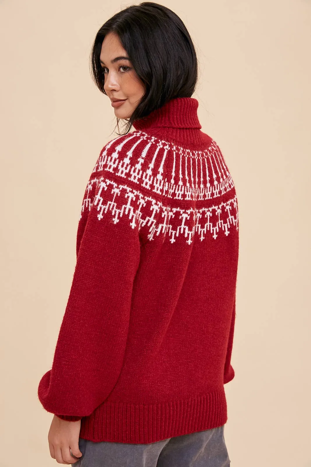 The Soft Pink Faire Isle Sweater