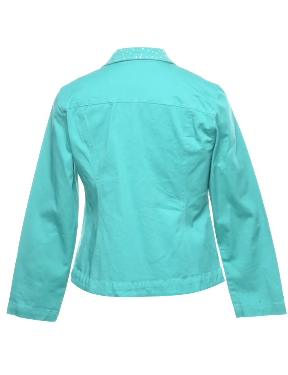 Turquoise Denim Jacket - M