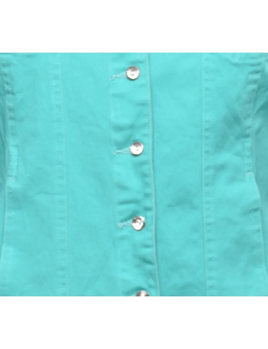 Turquoise Denim Jacket - M