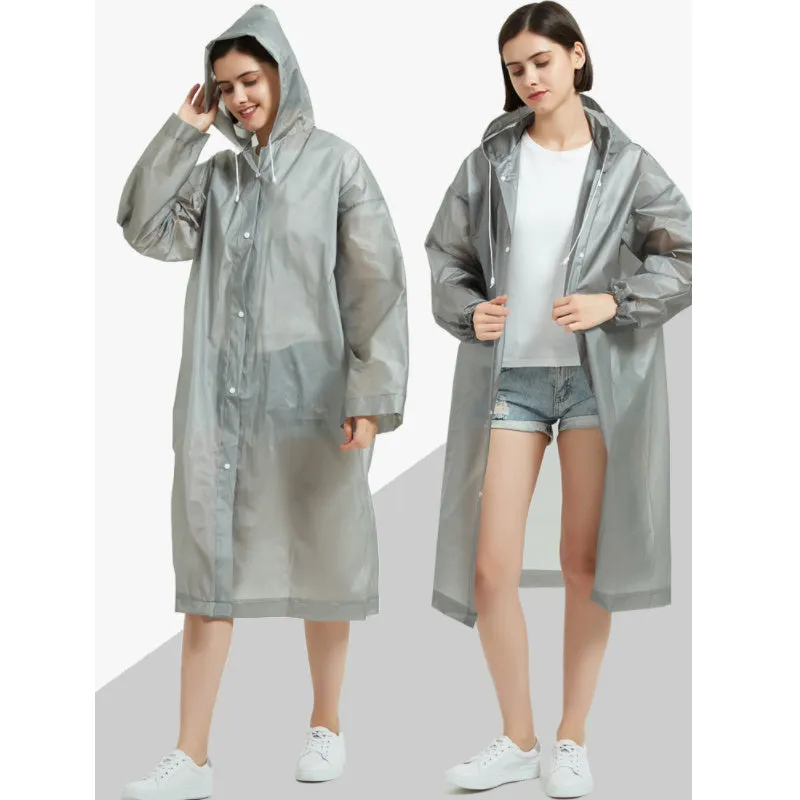 Unisex Raincoat Waterproof Poncho Reusable Plastic Camping Festival Rain Coat
