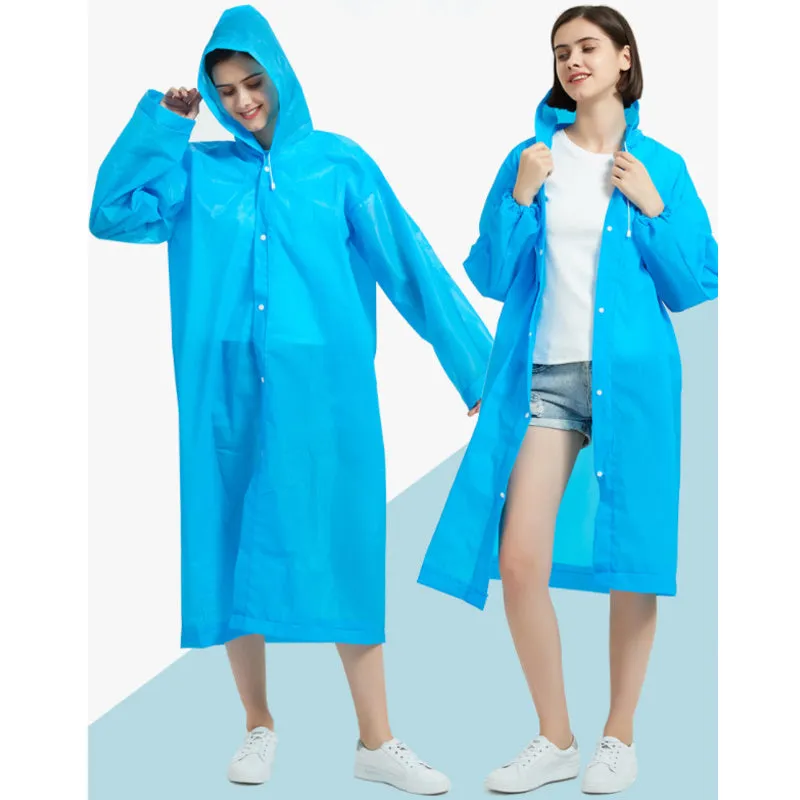 Unisex Raincoat Waterproof Poncho Reusable Plastic Camping Festival Rain Coat