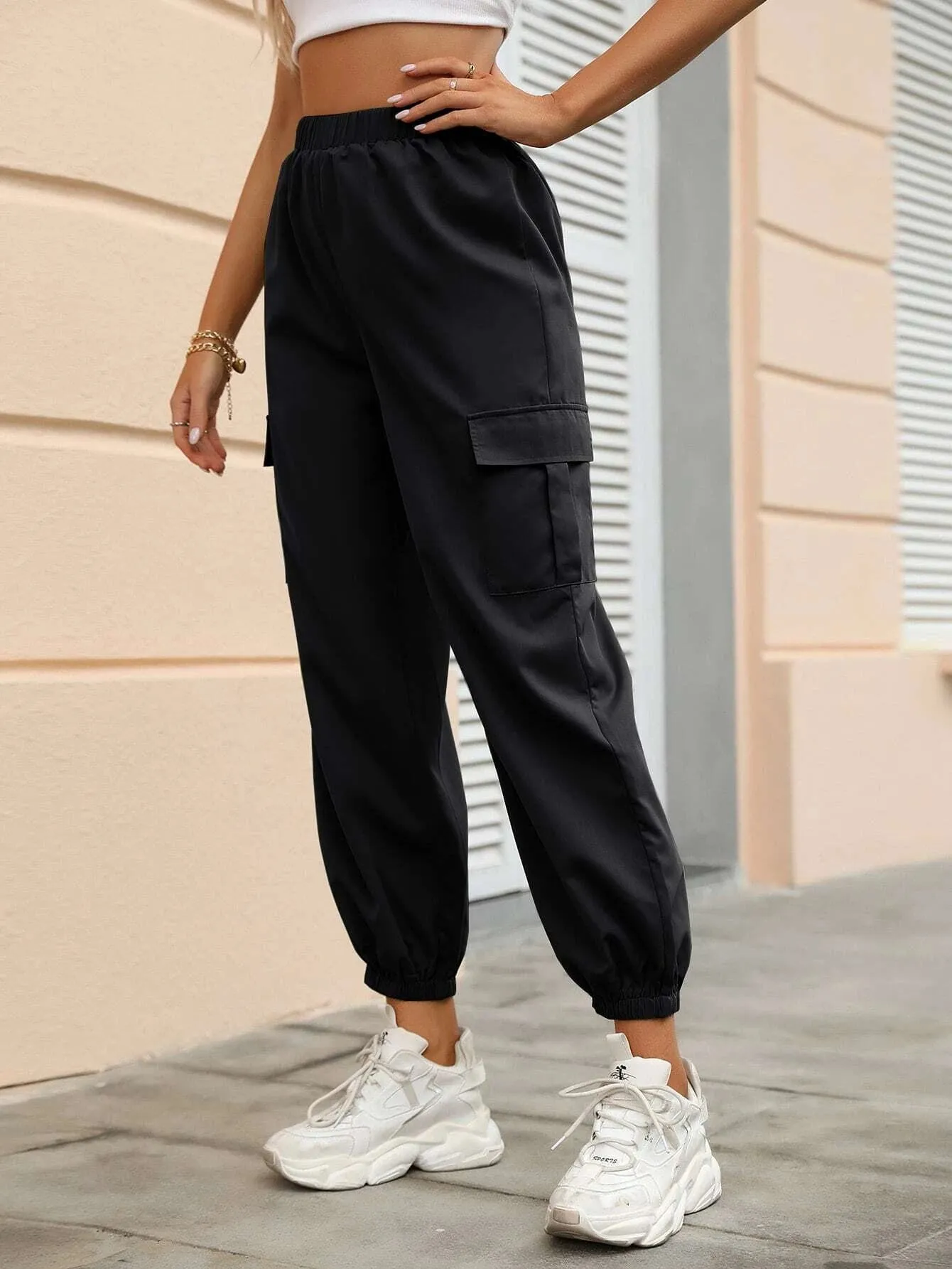 Versatile Flap Pocket Side Cargo Pants