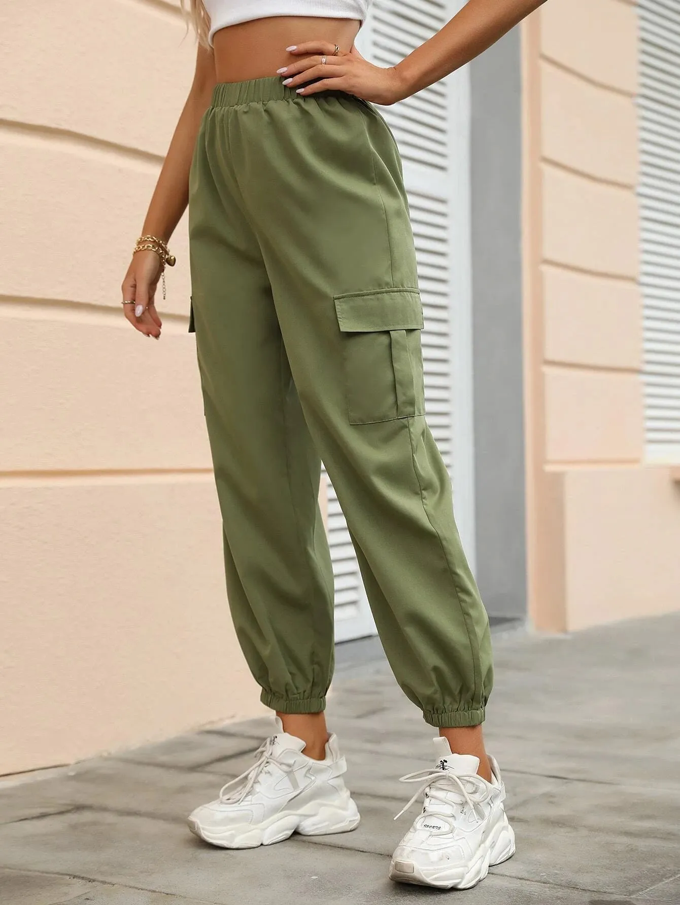 Versatile Flap Pocket Side Cargo Pants