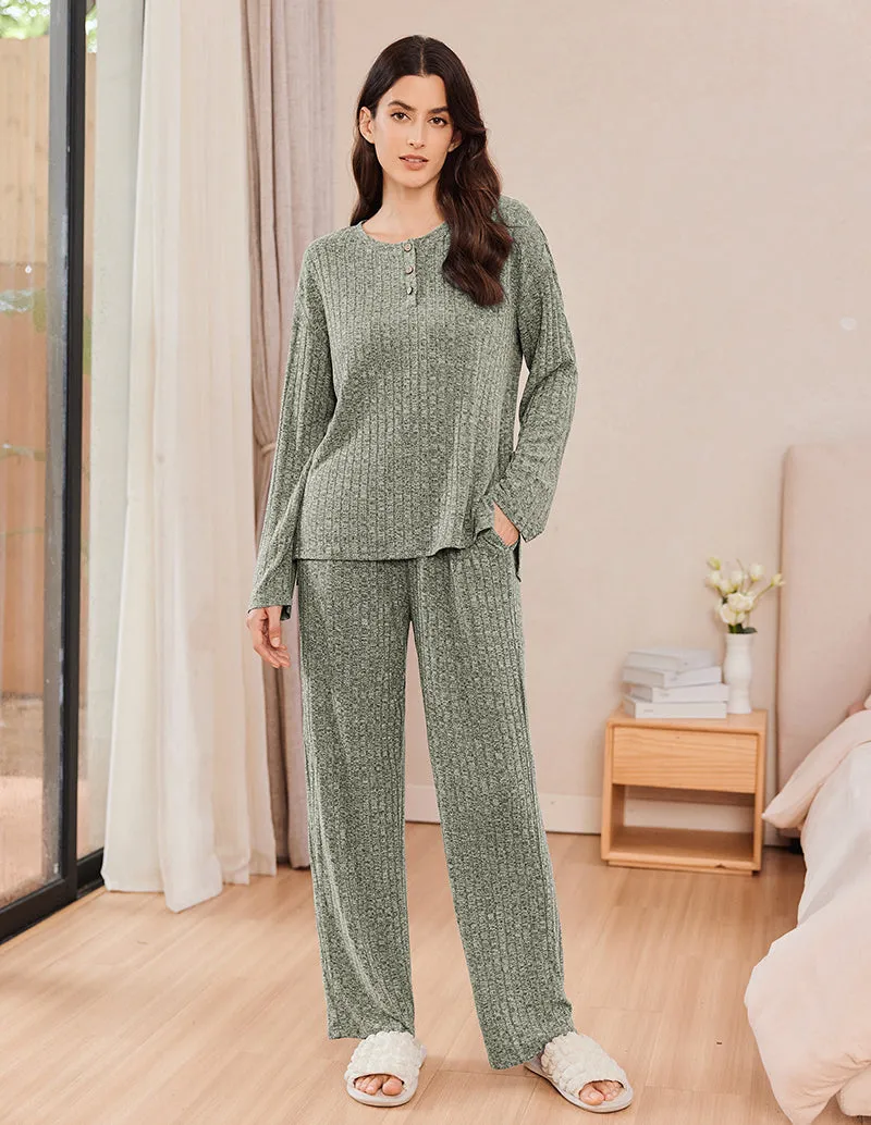 Versatile Ribbed Knit Lounge Set (US Only)