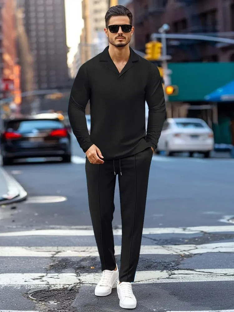 Versatile Waffle Tracksuit Set