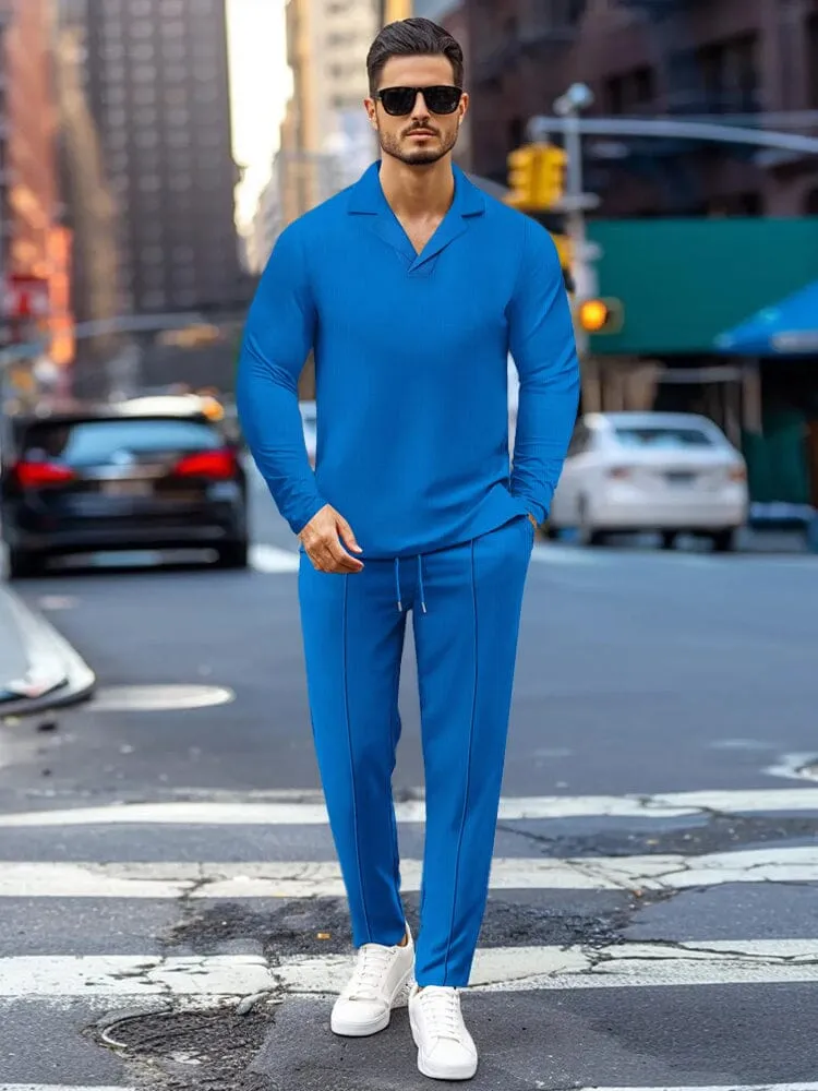 Versatile Waffle Tracksuit Set