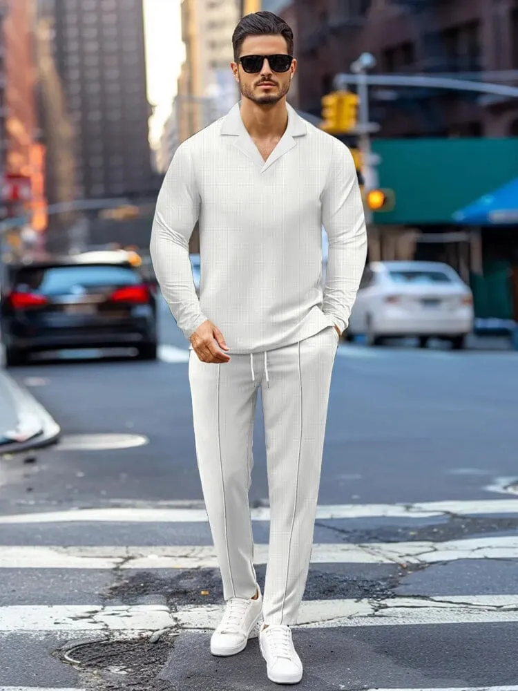 Versatile Waffle Tracksuit Set