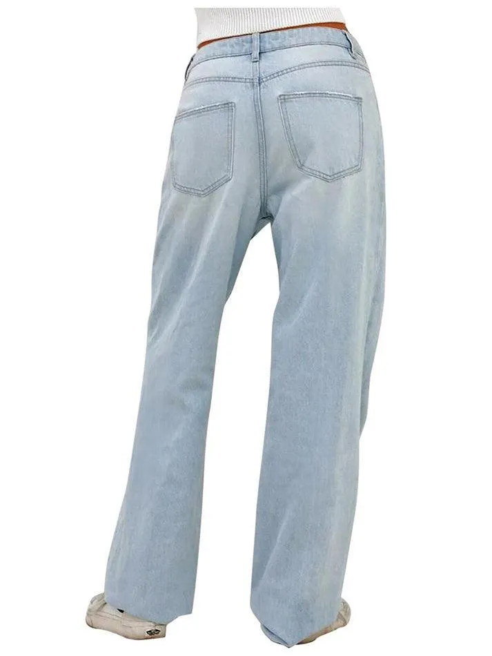 Washed Vintage Blue Versatile Boyfriend Jeans