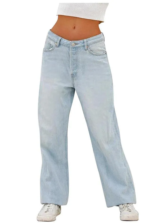 Washed Vintage Blue Versatile Boyfriend Jeans