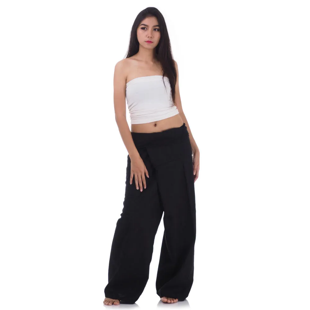 Women's Thai Fisherman Pants Midnight Black