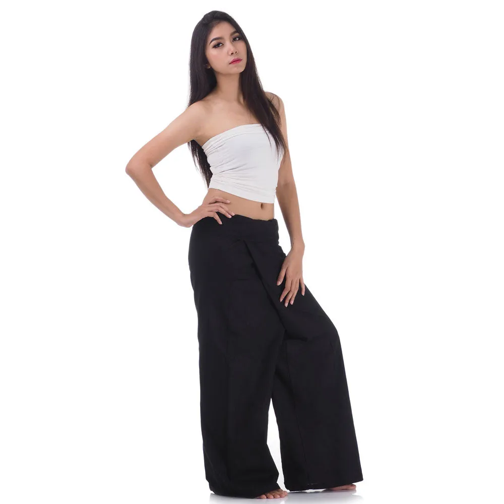 Women's Thai Fisherman Pants Midnight Black