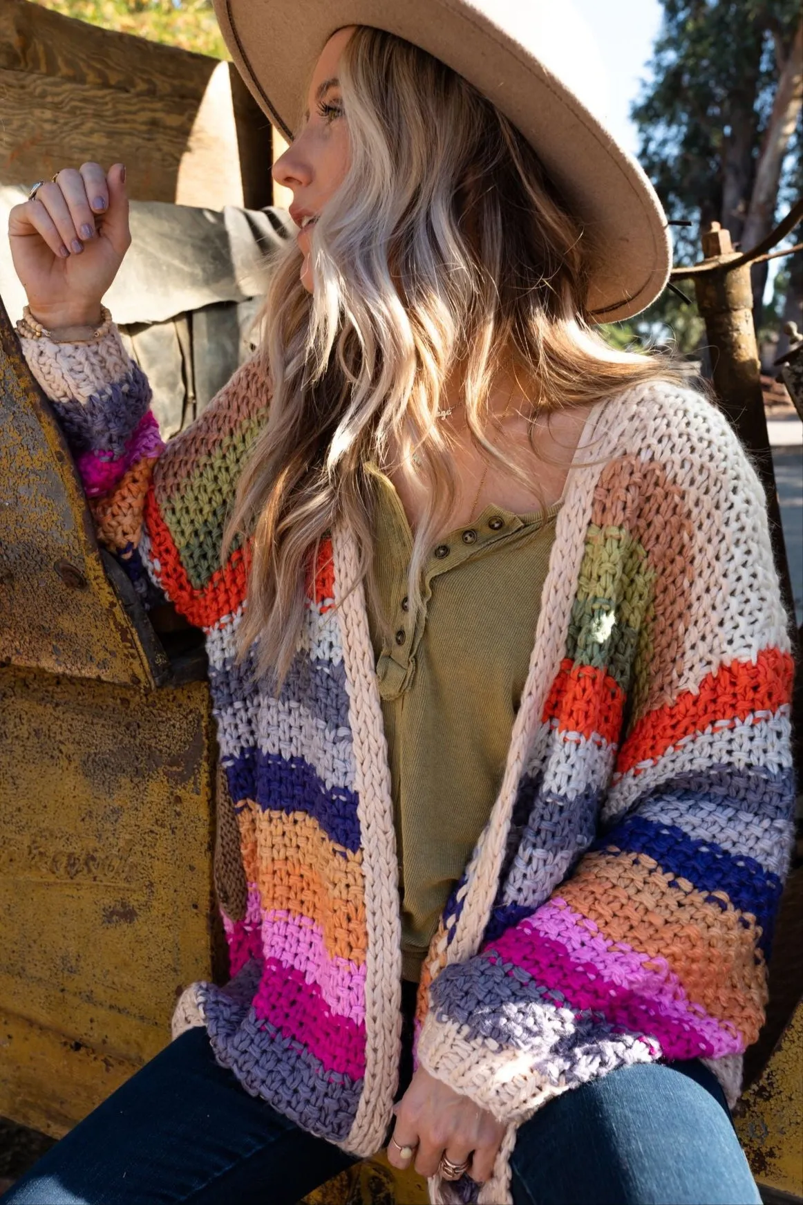 Wrapped up in Color Knit Cardigan - Cream