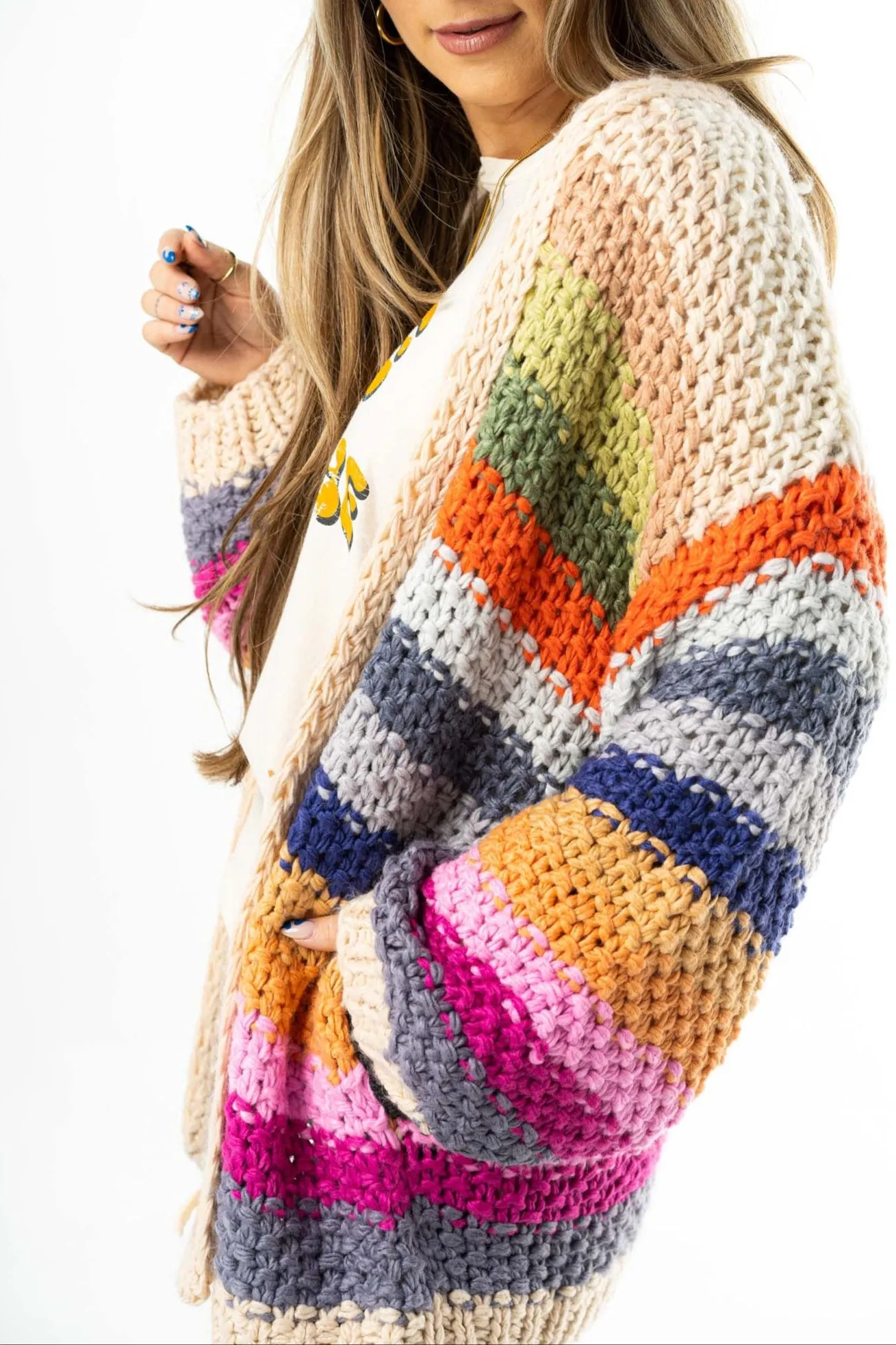 Wrapped up in Color Knit Cardigan - Cream