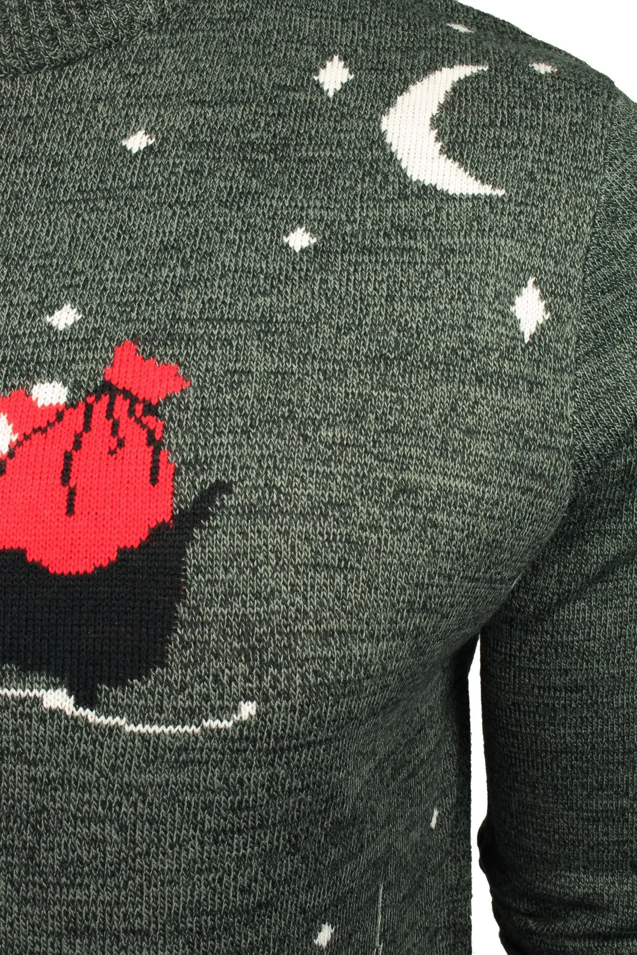 Xact Men's Festive Cityscape Scene Christmas Jumper - Cozy Winter Holiday Sweater with Urban Skyline Design