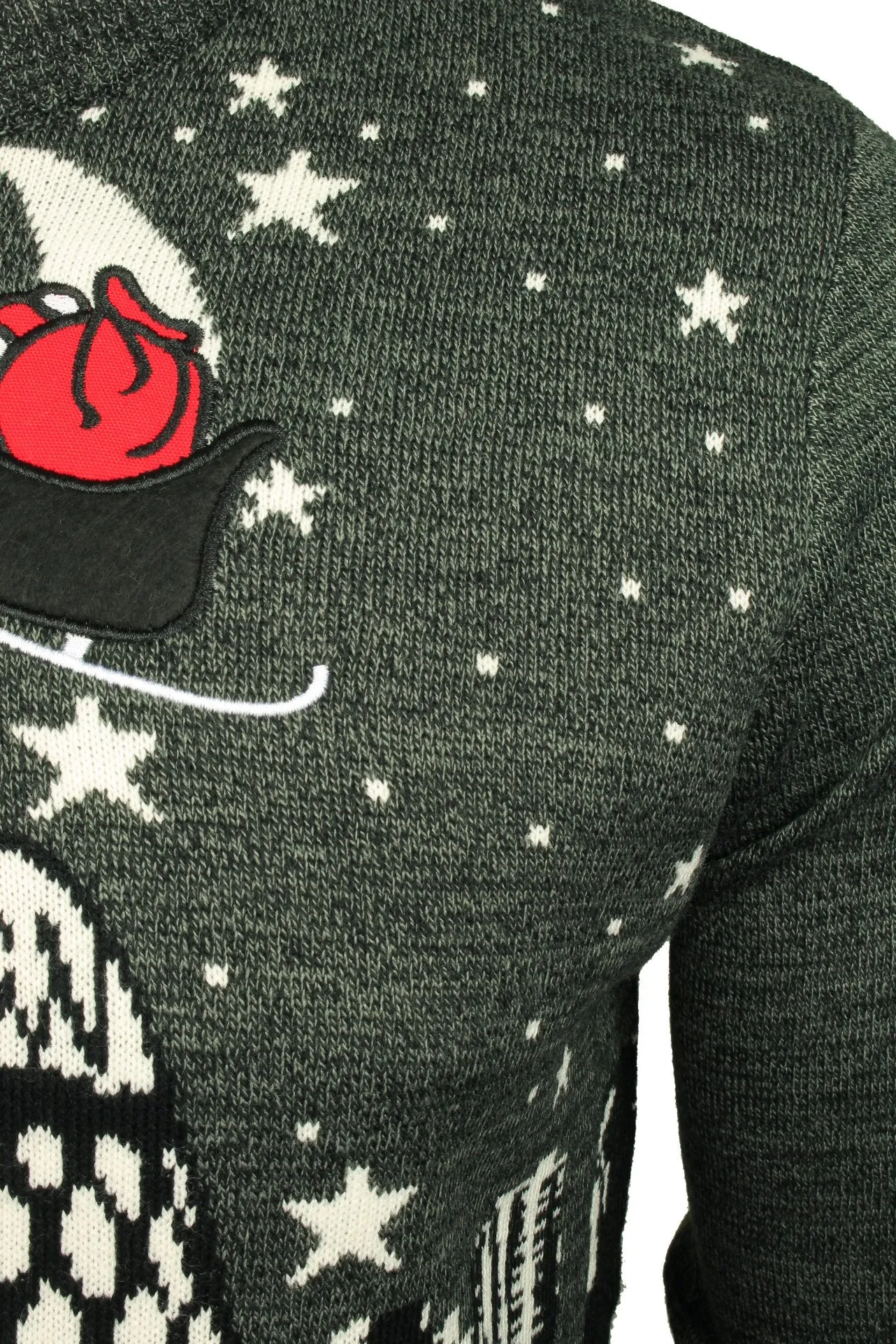 Xact Men's Festive Cityscape Scene Christmas Jumper - Cozy Winter Holiday Sweater with Urban Skyline Design