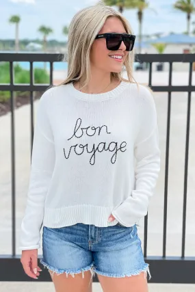 Z Supply: Sienna Bon Voyage Sweater - White