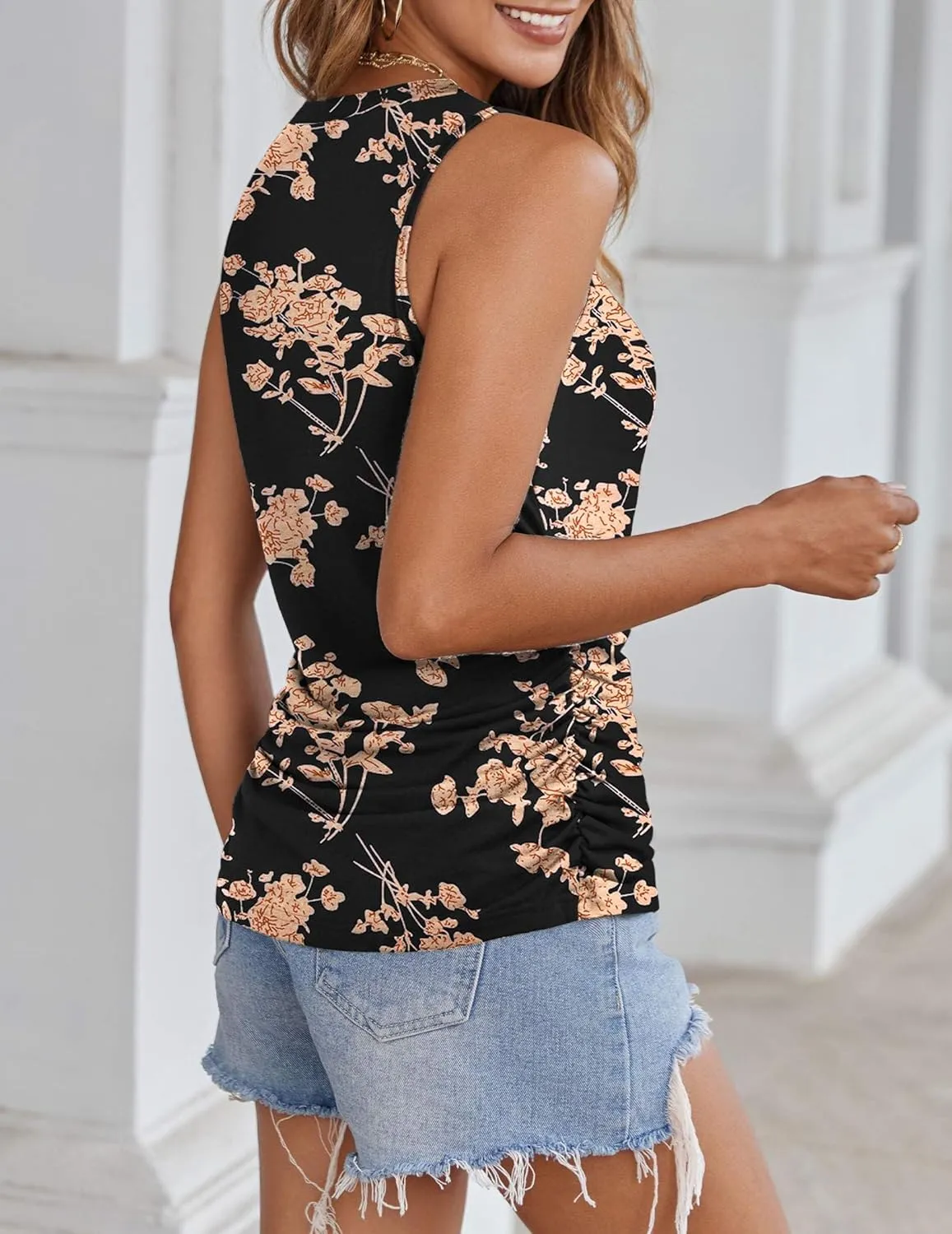 Zeagoo Ruched Tank Tops Dressy Casual Shirts