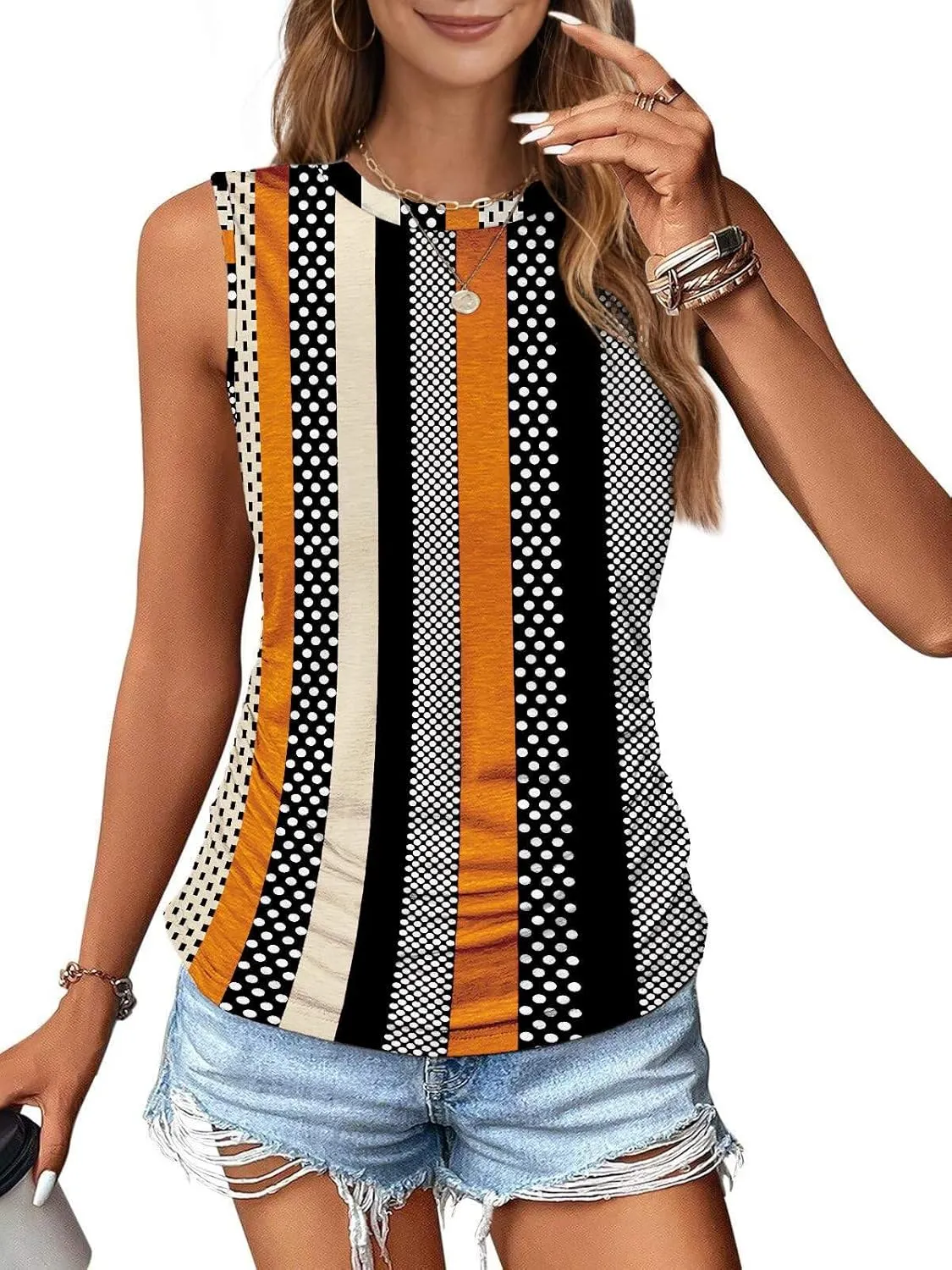 Zeagoo Ruched Tank Tops Dressy Casual Shirts