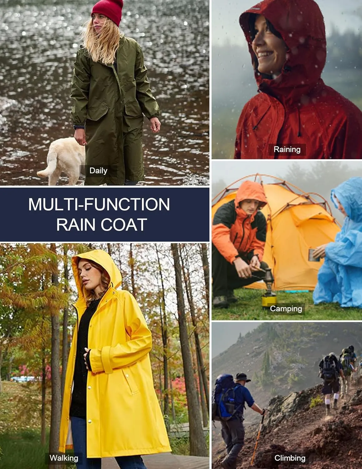 Zeagoo Waterproof Raincoat Lightweight Rain Jacket