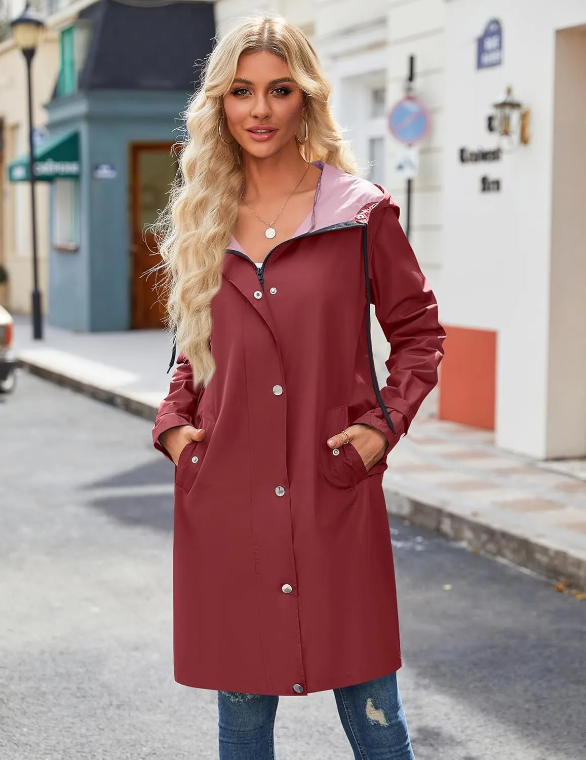 Zeagoo Waterproof Raincoat Lightweight Rain Jacket