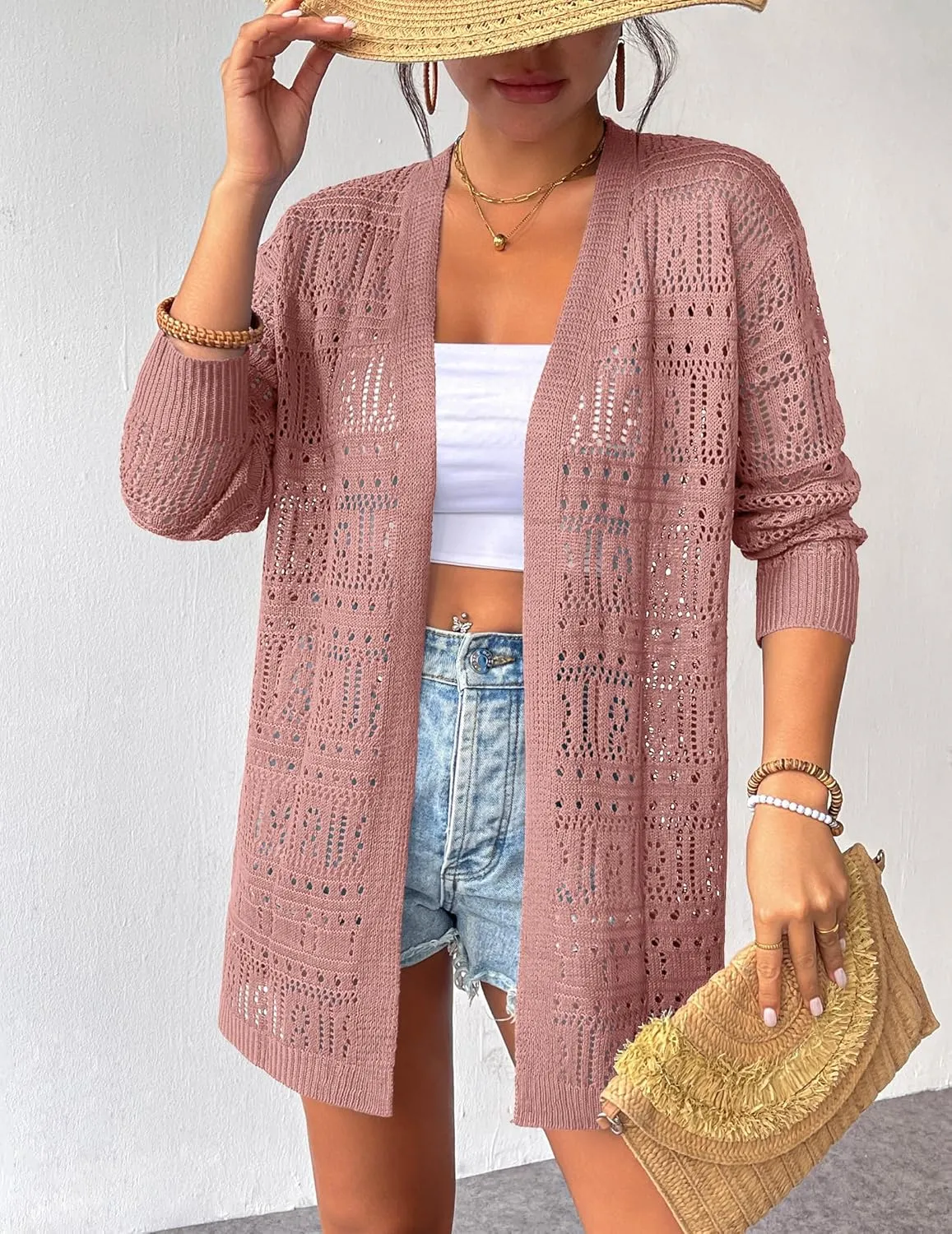 Zeagoo Womens 2025 Summer Crochet Cardigan Sweaters