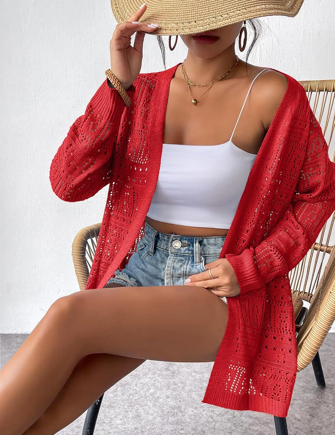 Zeagoo Womens 2025 Summer Crochet Cardigan Sweaters