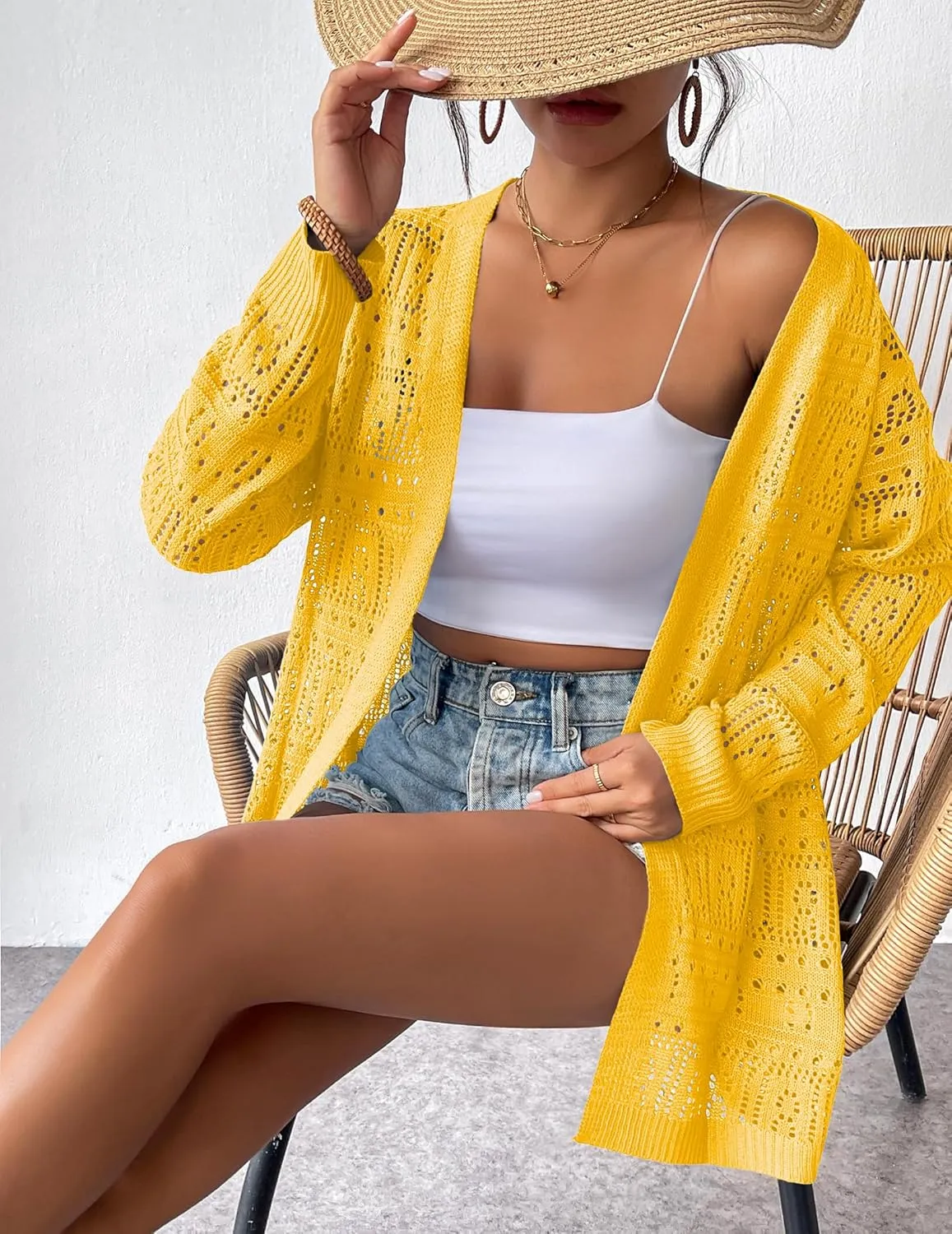 Zeagoo Womens 2025 Summer Crochet Cardigan Sweaters