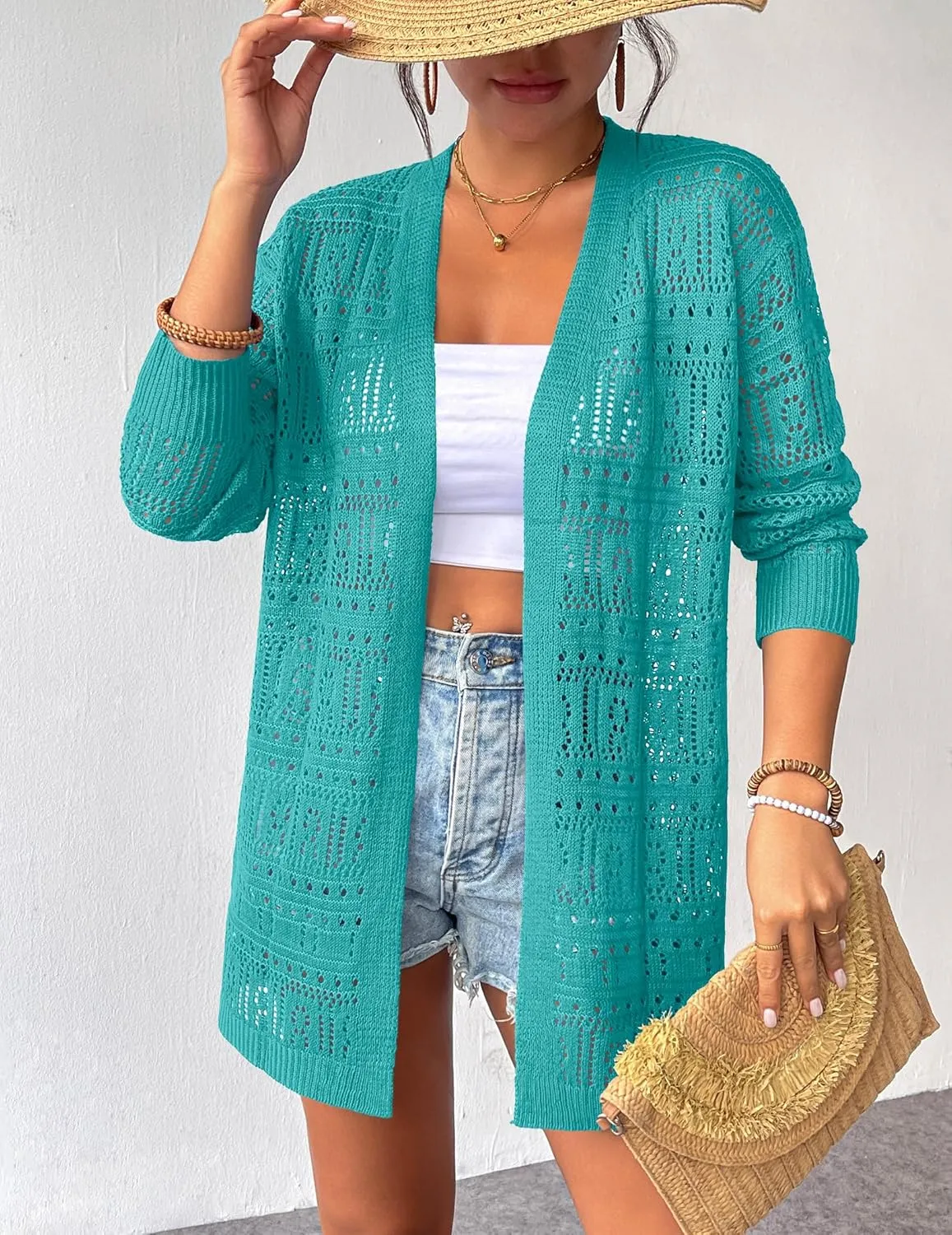 Zeagoo Womens 2025 Summer Crochet Cardigan Sweaters