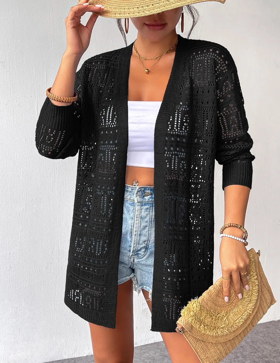 Zeagoo Womens 2025 Summer Crochet Cardigan Sweaters