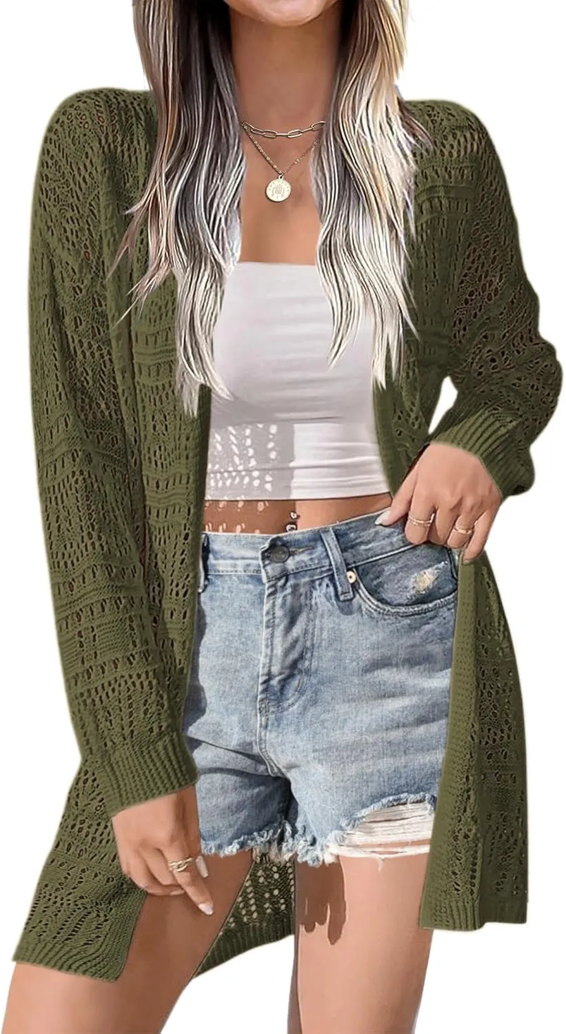 Zeagoo Womens 2025 Summer Crochet Cardigan Sweaters