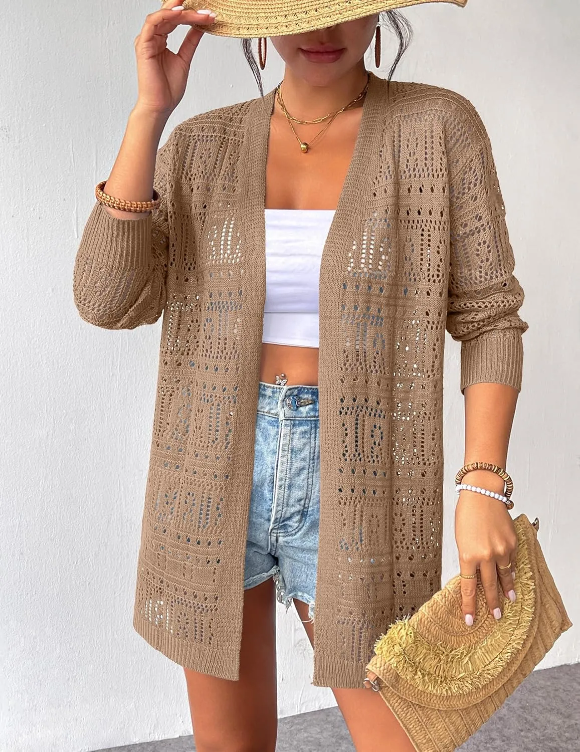 Zeagoo Womens 2025 Summer Crochet Cardigan Sweaters