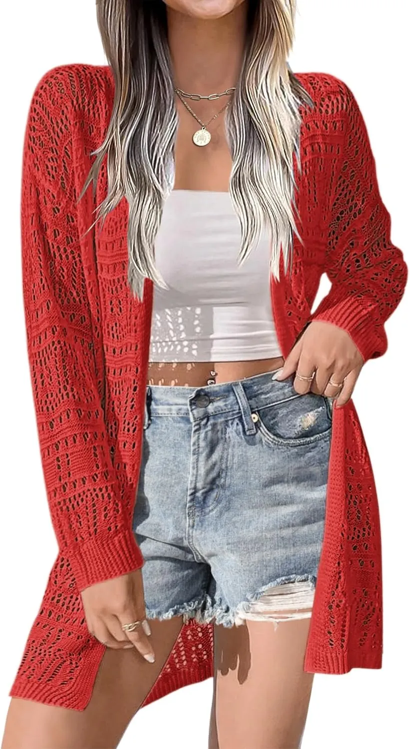 Zeagoo Womens 2025 Summer Crochet Cardigan Sweaters