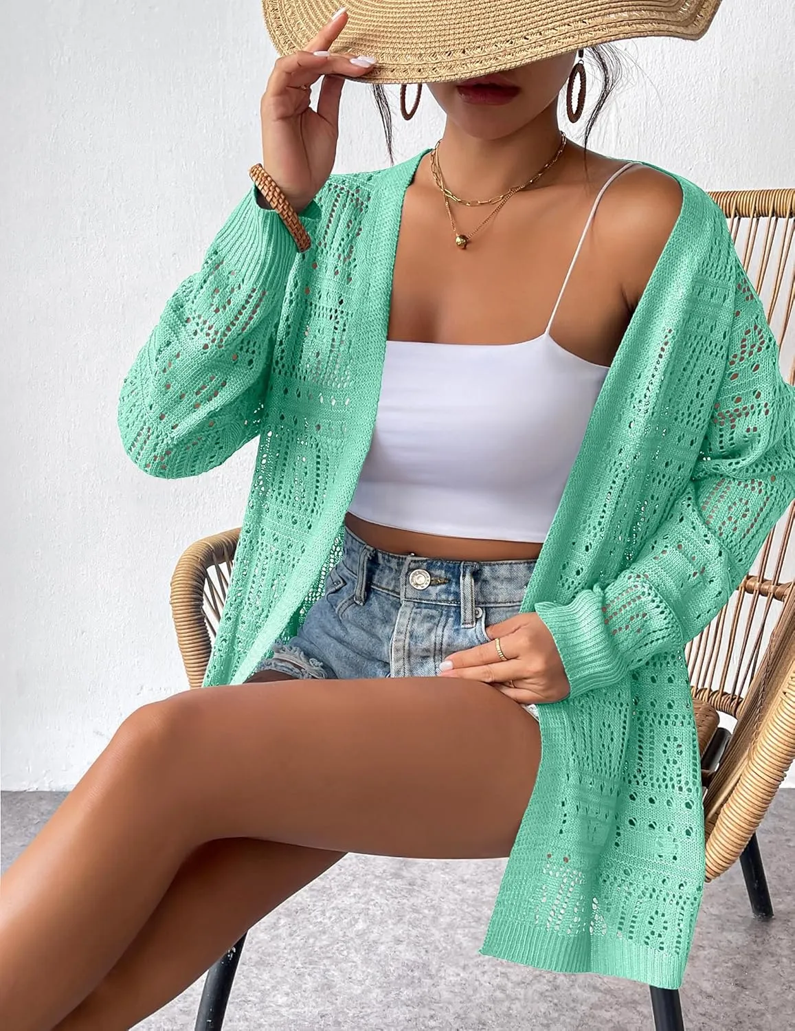 Zeagoo Womens 2025 Summer Crochet Cardigan Sweaters