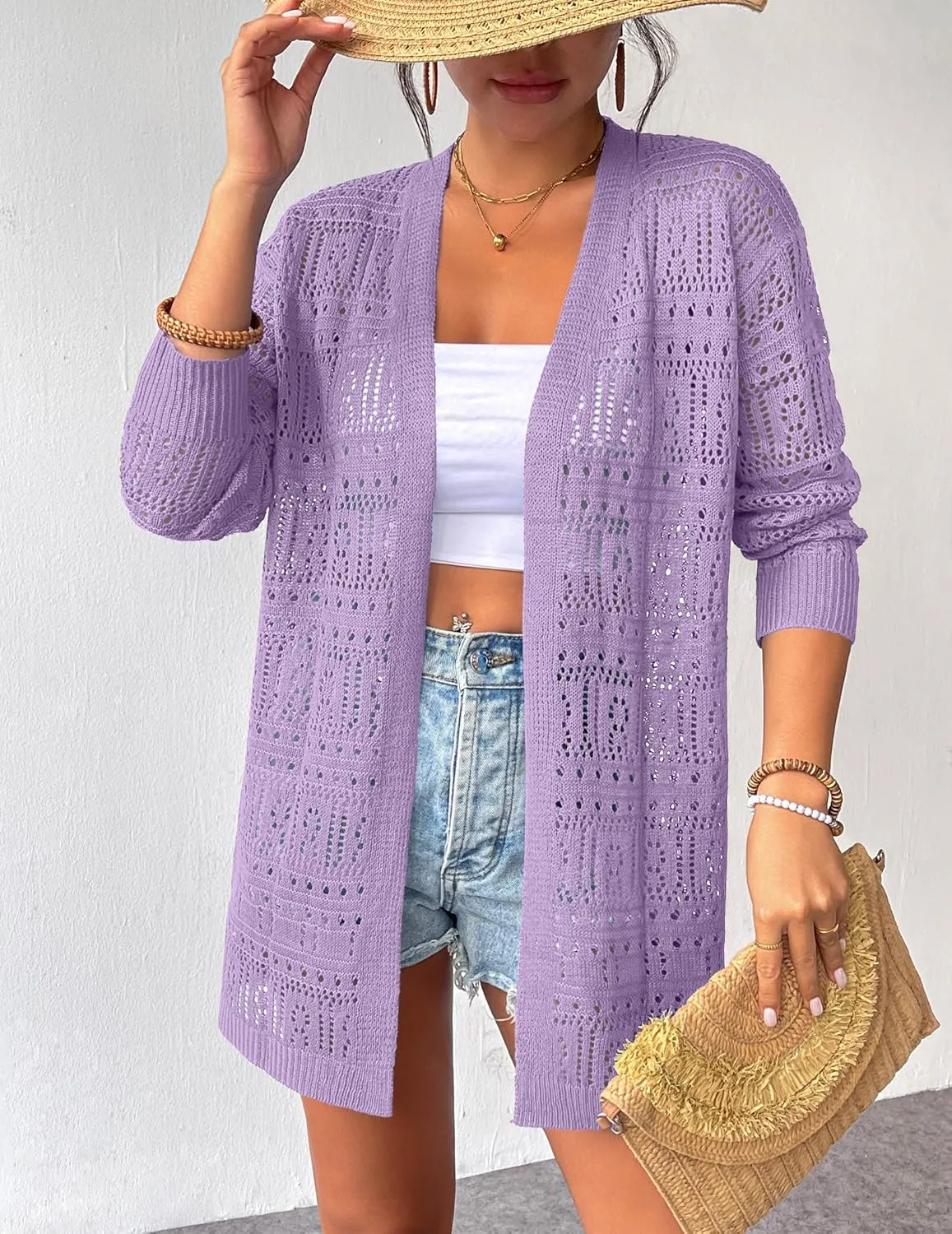 Zeagoo Womens 2025 Summer Crochet Cardigan Sweaters